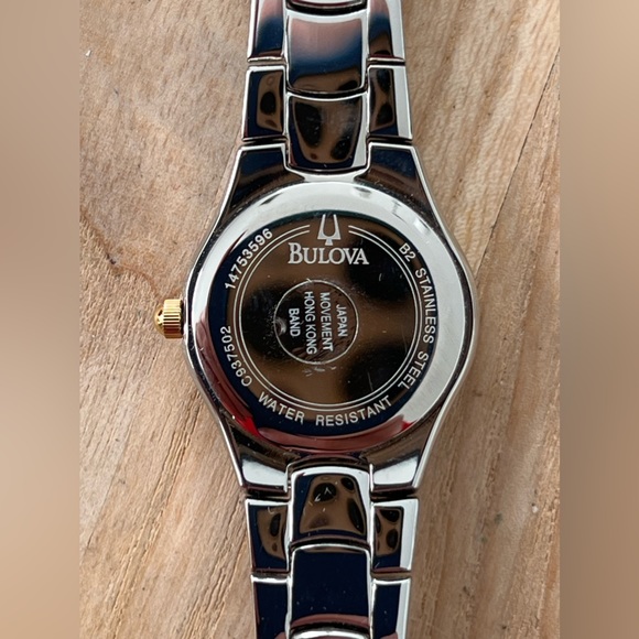 Bulova Ladies New in Box Watch Two-Tone Bracelet White Dial Gold Markers